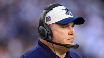 ARLINGTON, TX - OCTOBER 30: Head coach Mike McCarthy of the Dallas Cowboys looks on before kickoff against the Chicago Bears at AT&T Stadium on October 30, 2022 in Arlington, Texas. (Photo by Cooper Neill/Getty Images)