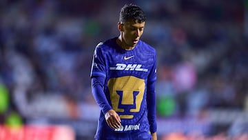 Jorge Ruvalcaba of Pumas during the Play-In match between Pachuca and Pumas UNAM as part of the Liga BBVA MX, Torneo Apertura 2025 at Hidalgo Stadium, on November 20, 2025 in Pachuca, Hidalgo, Mexico.