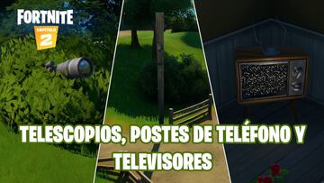 Fortnite Capítulo 2 - Temporada 1 | Desafío de Cameo vs. Chic: destruye un telescopio una television y un poste de teléfonos