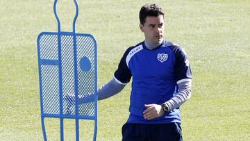 Míchel en un entrenamiento del Rayo.