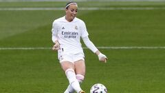 Asllani, jugadora del Real Madrid, en un partido en Valdebebas. 