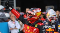 Sainz celebra su pole en Austin.