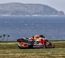 Pole de Márquez, Lorenzo en primera fila y Rossi en tercera