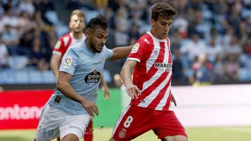 El jugador del Girona, Pere Pons, durante un partido.