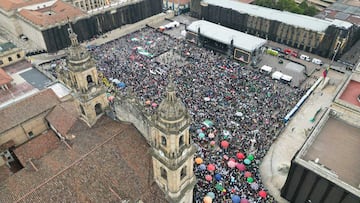 Así fue el ambiente en el centro de la ciudad en las marchas a favor del Gobierno de Gustavo Petro.