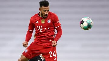 Soccer Football - Bundesliga - Bayern Munich v Arminia Bielefeld - Allianz Arena, Munich, Germany - February 15, 2021 Bayern Munich&#039;s Corentin Tolisso scores their second goal Pool via REUTERS/Christof Stache DFL regulations prohibit any use of photo