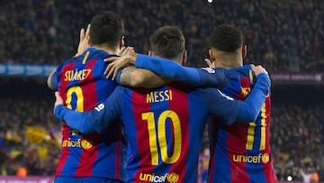 Suárez, Messi y Neymar.