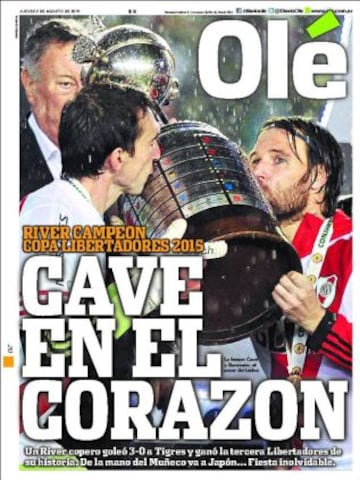 La tercera Copa Libertadores llegó para River Plate y el mundo deportivo se rindió a sus pies.