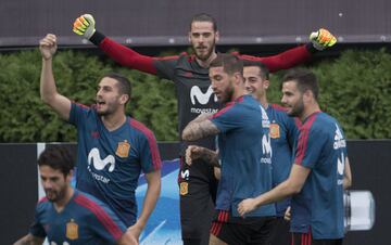 Koke, Sergio Ramos y David De Gea.