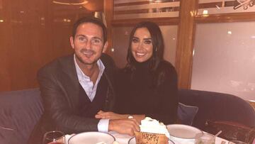 Frank Lampard con su mujer Christine Lampard celebrando su aniversario.