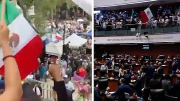 VIDEO: Manifestantes irrumpen Pleno del Senado durante discusión de Reforma Judicial