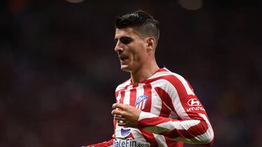 Morata, durante un partido con el Atlético.