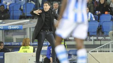 Iraola, durante el partido contra la Real Sociedad.