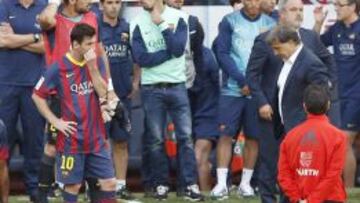 Messi, cabizbajo despu&eacute;s del &uacute;ltimo partido de Liga.