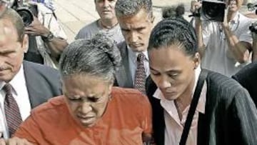 <b>A JUICIO. </b>Marion Jones acudió ayer a declarar a la Corte Federal.