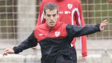 &Iacute;&ntilde;igo P&eacute;rez, durante un entrenamiento.