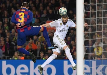 In action | Real Madrid's French forward Karim Benzema during the "El Clasico" at the Camp Nou in Barcelona, 18 December 2019.