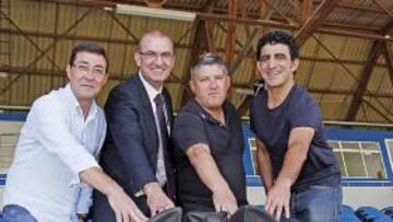 <b>BUEN CLIMA. </b>Albiol, Latorre, Banús y Carballo evaluaron para AS cómo está el equipo.