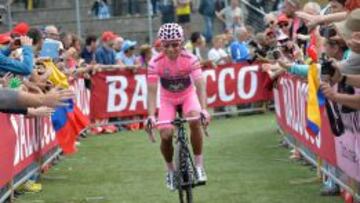 Quintana, de rosa antes de la 16ª etapa.