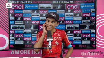 Santiago Buitrago, emocionado por su triunfo en el Giro