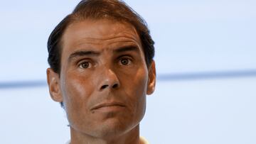 MANACOR (MALLORCA), 18/05/2023.- El tenista español Rafael Nadal ofrece una rueda de prensa este jueves en la Rafa Nadal Academy de Manacor (Mallorca), en la que ha anunciado que no participará en la próxima edición del torneo de Ronald Garros y ha afirmado además que su intención es que el año que viene sea su último año como tenista profesional. EFE/ Cati Cladera
