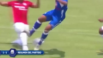 One of the worst tackles you'll see as Jorge Bazan goes over the top and sees red