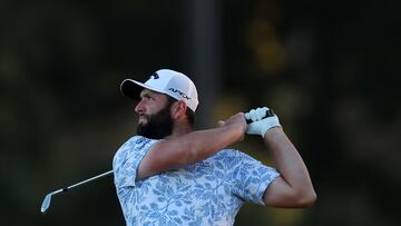 RIDGELAND, SOUTH CAROLINA - OCTOBER 22: Jon Rahm of Spain plays his shot from the 18th tee during the third round of the CJ Cup at Congaree Golf Club on October 22, 2022 in Ridgeland, South Carolina.   Kevin C. Cox/Getty Images/AFP