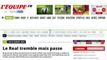 Aspecto de la web del diario L'Équipe.