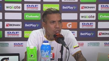 Dayro Moreno atendió la conferencia de prensa tras igualar a Sergio Galván Rey como máximo goleador del FPC.