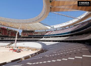 Obras en el Wanda Metropolitano: la cubierta ya está terminada