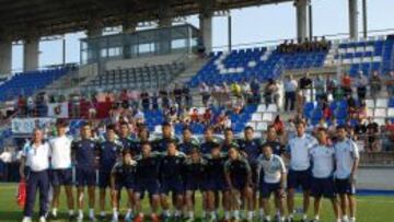 El Juvenil A posa tras el entrenamiento de ayer en Vera.