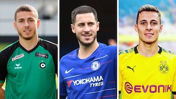 Kylian Hazard (Círculo de Brujas), Eden Hazard (Chelsea) y Thorgan Hazard (Borussia Dortmund).