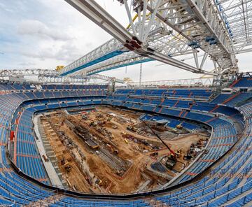 Obras del Santiago Bernabéu: la cubierta empieza a coger forma