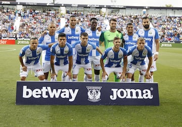 El once inicial del Leganés. 