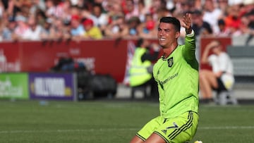 Cristiano Ronaldo during the Premier League match between Brentford FC and Manchester United.