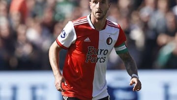 ROTTERDAM - Marcos Senesi of Feyenoord during the Dutch Eredivisie match between Feyenoord and PSV at Feyenoord Stadium de Kuip on May 8, 2022 in Rotterdam, Netherlands. ANP MAURICE VAN STEEN (Photo by ANP via Getty Images)