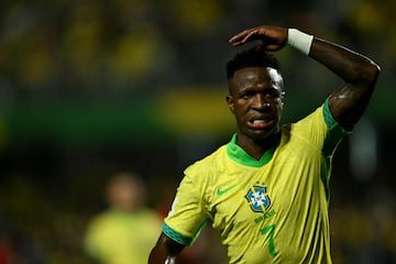 Vinicius, en el partido frente a Ecuador.