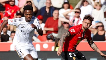 Vinicius Jr. y Pablo Maffeo en el Mallorca-Real Madrid.
