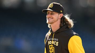 Aug 2, 2022; San Diego, California, USA; San Diego Padres relief pitcher Josh Hader (71) smiles while walking off the field after defeating the Colorado Rockies at Petco Park. Mandatory Credit: Orlando Ramirez-USA TODAY Sports