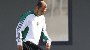 Zozulya, en un entrenamiento del Betis.