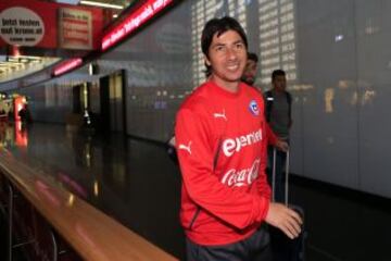 Jaime Valdés en el aeropuerto de Schwechat.