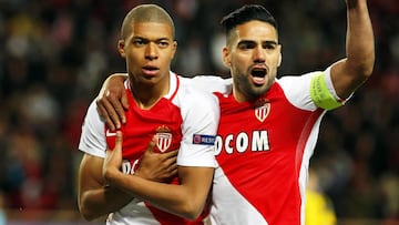 El delantero del M&oacute;naco, Kylian Mbapp&eacute;, durante un partido de Champions League.