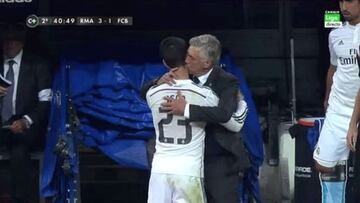 El beso de Ancelotti para premiar el partidazo de Isco