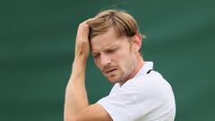 El tenista belga David Goffin, durante un partido en Wimbledon.