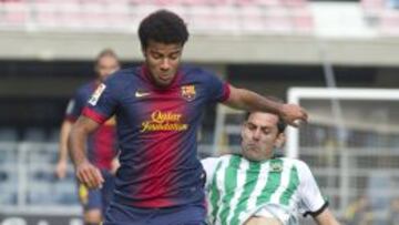 Rafinha, en un partido del Barça B contra el Racing.