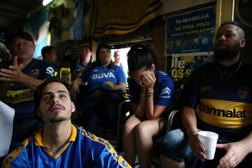 Aficionados de Boca decepcionados tras el partido.