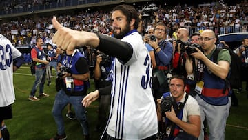 Isco, en la celebraci&oacute;n de la Liga 33.