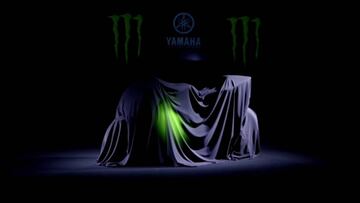 La moto del equipo Yamaha en la previa de la presentación de 2018.