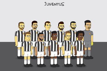 Los jugadores de la Juventus caricaturizados como personajes de Los Simpson
