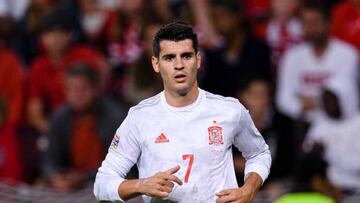 Morata, con España, ante Suiza.